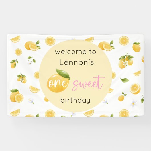 Banderoles Lemon One Sweet 1er anniversaire (Horizontal)