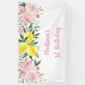 Banderoles Lemonade Sunshine Rose Or Floral Anniversaire (Vertical)
