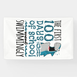 Banderoles Les 100 premiers jours de l'école sont allés nager