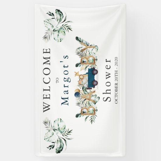 Banderoles Les Animaux De Safari Conduisent Par L'Or Baby sho (Vertical)