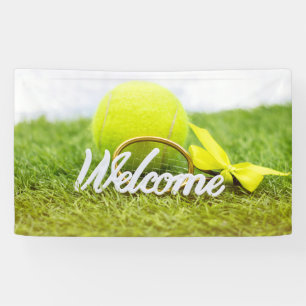 Banderoles Les balles de tennis et les raquettes accueillent
