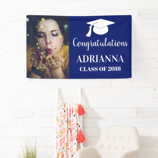 Banderoles Les félicitations reçoivent un diplôme le bleu (En situation)