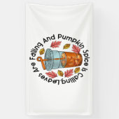 Banderoles Les feuilles Tournent Et Le Citrouille Spice Appel (Vertical)