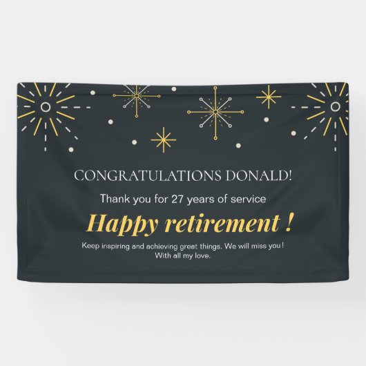 Banderoles Les feux d'artifice noirs et jaunes déclenchent la (Horizontal)