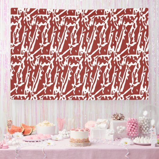 Banderoles Les formes abstraites rouge et orange se mélangent (Fête)