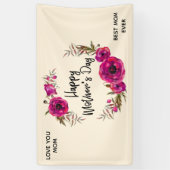 Banderoles Les pavots rose Fuchsia Meilleure Maman Jamais - F (Vertical)