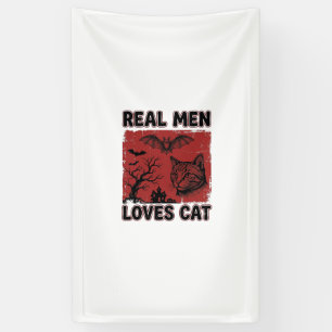 Banderoles Les vrais hommes aiment les chats Halloween Vintag