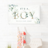 Banderoles LETTRE BOtanique D'OR Eucalyptus Baby shower (En situation)