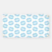 Banderoles Lèvres Bleues, Motif De Lèvres, Bleu, Baiser (Horizontal)