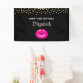 Banderoles Lèvres brillantes roses chaudes à l'anniversaire n (En situation)