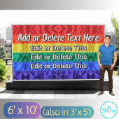 Banderoles LGBT LGBTQ Texte personnalisé Arc-en-ciel drapeau