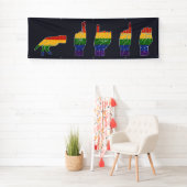 Banderoles LGBT Parties scintillant Rainbow ASL Pride (En situation)