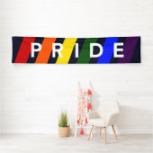 Banderoles LGBTQ FIDE Rainbow Stripes sur Navy Blue (En situation)
