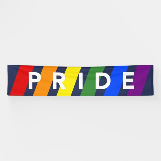 Banderoles LGBTQ FIDE Rainbow Stripes sur Navy Blue (Horizontal)