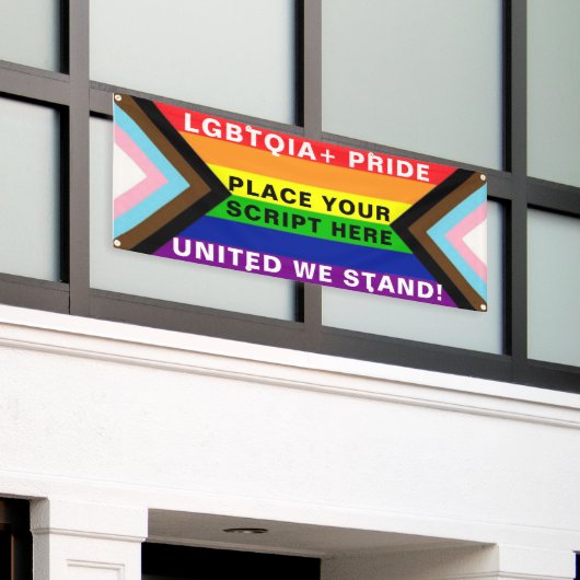 Banderoles LGBTQIA+ "United We Stand" PRIDE PERSRNALISÉE (Bâtiment extérieur)