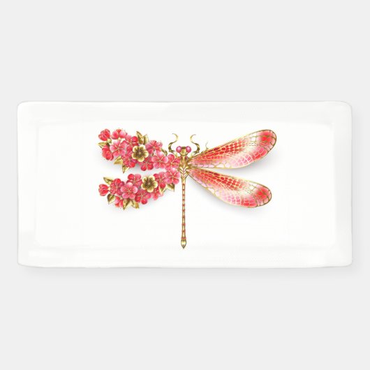 Banderoles libellule de fleurs avec sakura de bijoux (Horizontal)