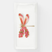 Banderoles libellule de fleurs avec sakura de bijoux (Verticale)
