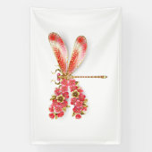 Banderoles libellule de fleurs avec sakura de bijoux (Verticale)
