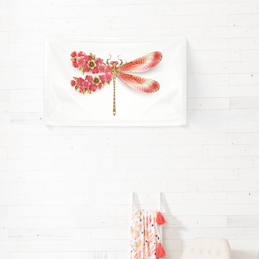 Banderoles libellule de fleurs avec sakura de bijoux (Insitu)