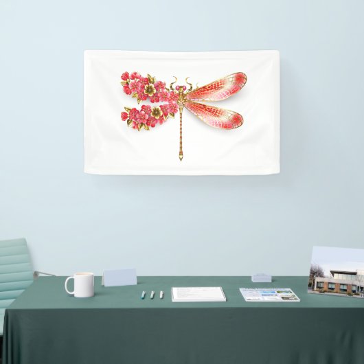 Banderoles libellule de fleurs avec sakura de bijoux (Salon professionnel)