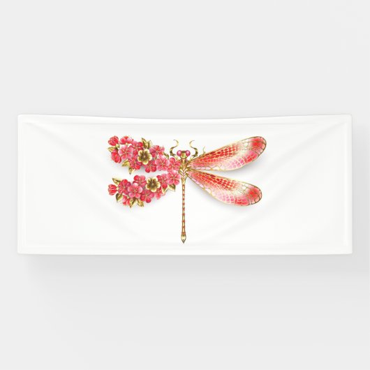 Banderoles libellule de fleurs avec sakura de bijoux (Horizontal)