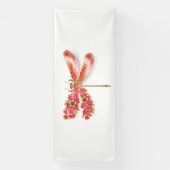 Banderoles libellule de fleurs avec sakura de bijoux (Verticale)