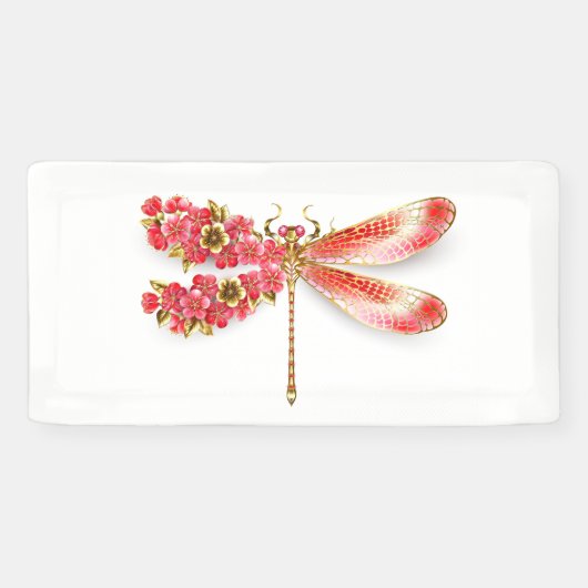 Banderoles libellule de fleurs avec sakura de bijoux (Horizontal)