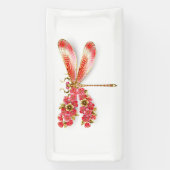 Banderoles libellule de fleurs avec sakura de bijoux (Verticale)