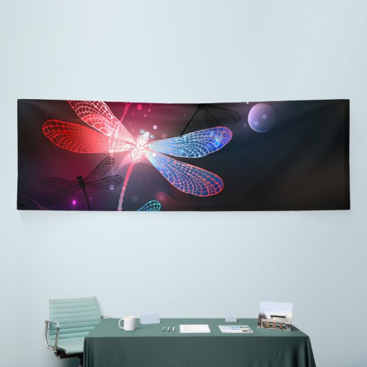 Banderoles libellule rouge brillante (Salon professionnel)