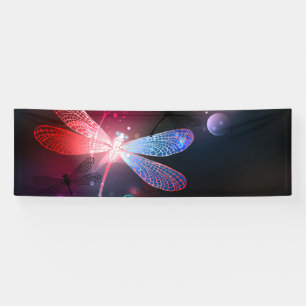 Banderoles libellule rouge brillante