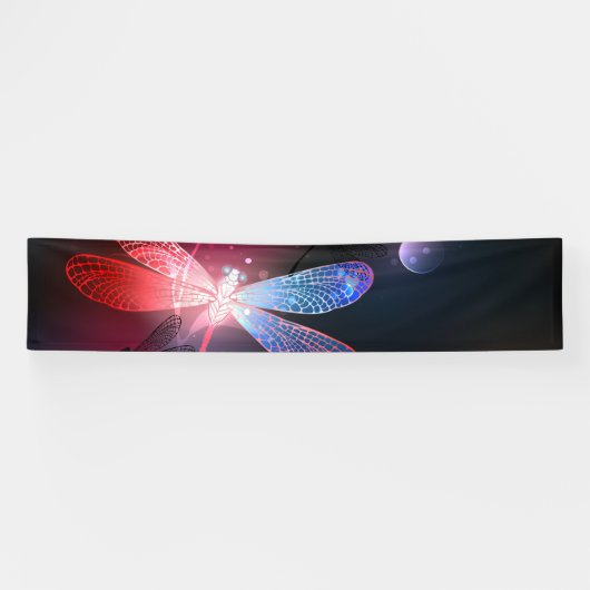 Banderoles libellule rouge brillante (Horizontal)