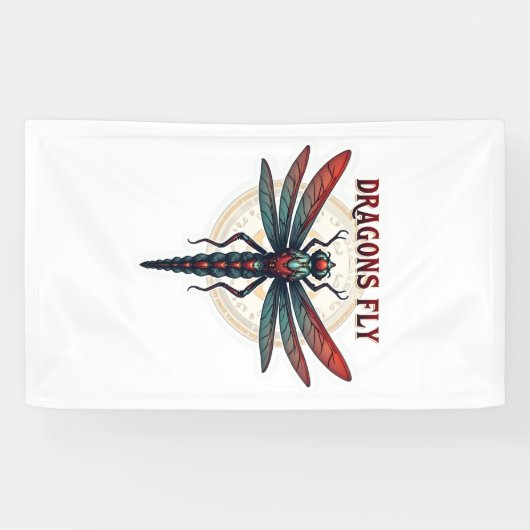 Banderoles Libellule Steampunk Usinée Cool - Dragons Volent - (Horizontal)