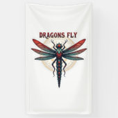 Banderoles Libellule Steampunk Usinée Cool - Dragons Volent - (Vertical)