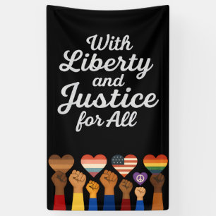 Banderoles Liberté et justice pour tous pour la liberté de pr