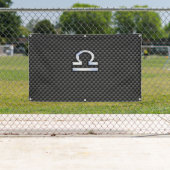 Banderoles Libra Zodiac Sign on Black Carbon Fibre Print (En situation)