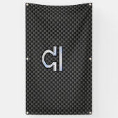 Banderoles Libra Zodiac Sign on Black Carbon Fibre Print (Vertical)