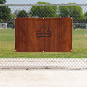 Banderoles Libra Zodiac Sign on Mahogany Brown Style (En situation)