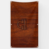 Banderoles Libra Zodiac Sign on Mahogany Brown Style (Vertical)