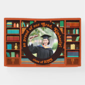 Banderoles Library-Themed Graduation Photo (Horizontal)