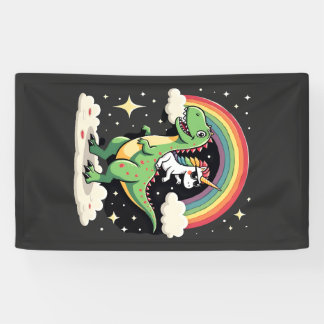 Banderoles Licorne Arc-en-Ciel Chevauchant T rex - Garçons Fi