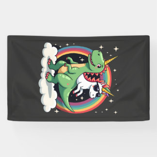 Banderoles Licorne Arc-en-Ciel Chevauchant T rex - Garçons Fi