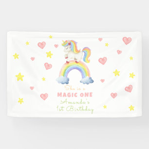 Banderoles Licorne Arc-en-Ciel Magie Un Premier Anniversaire