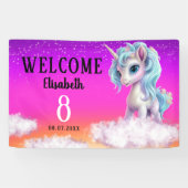 Banderoles Licorne Colorée d'Anniversaire (Horizontal)