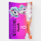Banderoles Licorne Colorée d'Anniversaire (Verticale)