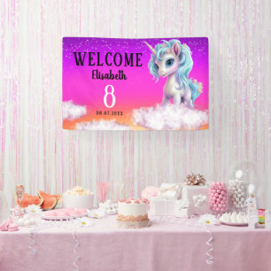 Banderoles Licorne Colorée d'Anniversaire