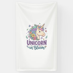 Banderoles Licorne en fleurs Typographie Gras Impression à la
