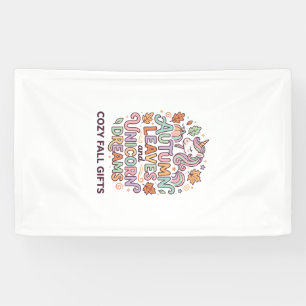 Banderoles Licorne Feuilles d'automne et rêves de licorne Typ