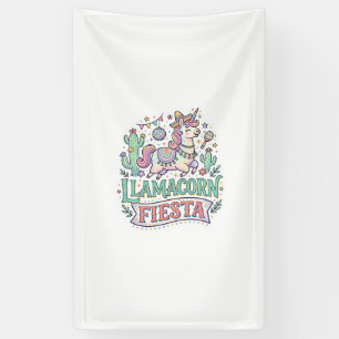 Banderoles Licorne Llamacorn Fiesta Premium Vector POD Artwor
