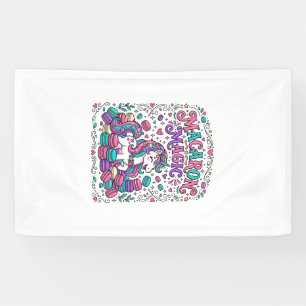 Banderoles Licorne Macaron Magie Coloré Marché Artwork