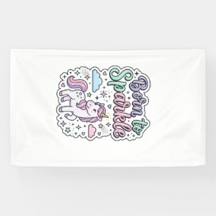 Banderoles Licorne Née pour Briller Graphisme Merch Desig